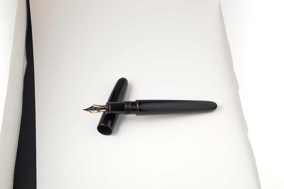 Fountain pen product photo taken from above